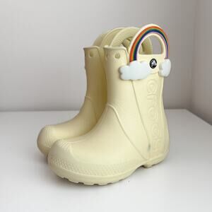 Crocs Toddler Handle It Rainbow Rainboots in Size C9 Buttercream Yellow